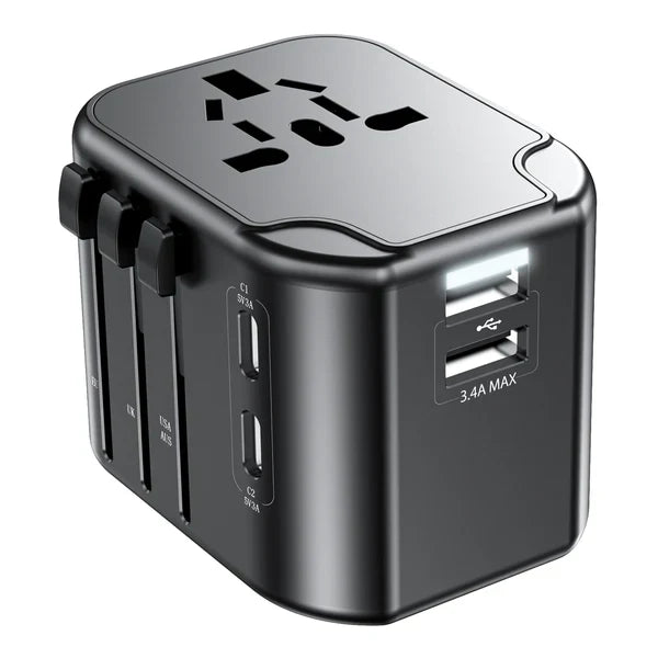 Universal Travel Adapter with USB-C & USB Ports