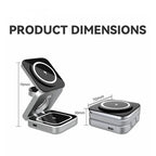 3 in 1 Wireless Charger Stand Magnetic Folding Stand for Apple iPhones Headphones Watch