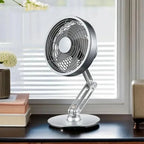 Mros Desktop Metal Small Fan Charging Office Retro Desktop Rotating Folding Electric Fan Desktop
