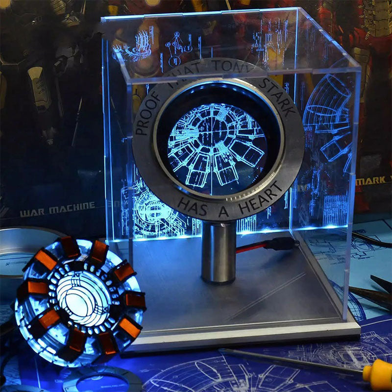 G-OUSSVE Iron Man Mark II alloy reactor heart hand model toy light