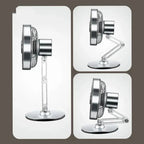 Mros Desktop Metal Small Fan Charging Office Retro Desktop Rotating Folding Electric Fan Desktop