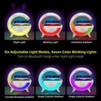 3 in 1 Night Light Bluetooth Speakers with 15W Wireless Charger, LED Desk Lamp with Rechargeable Battery, Bedside Lamp