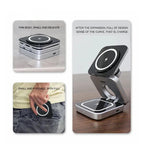 3 in 1 Wireless Charger Stand Magnetic Folding Stand for Apple iPhones Headphones Watch
