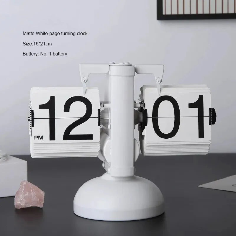 Automatic Page Flipping Mechanical Clock Balance Calendar European Creative Gateway Internet Celebrity Desktop Decoration