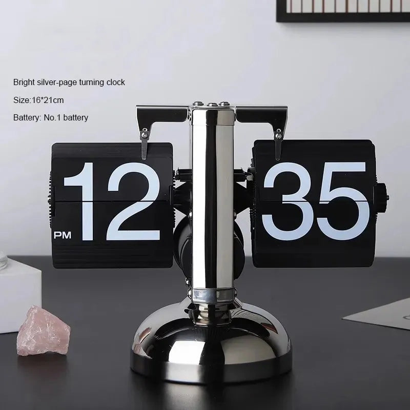 Automatic Page Flipping Mechanical Clock Balance Calendar European Creative Gateway Internet Celebrity Desktop Decoration