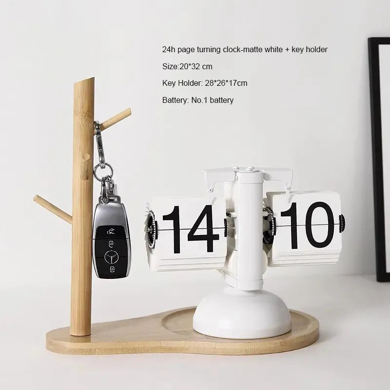 Automatic Page Flipping Mechanical Clock Balance Calendar European Creative Gateway Internet Celebrity Desktop Decoration