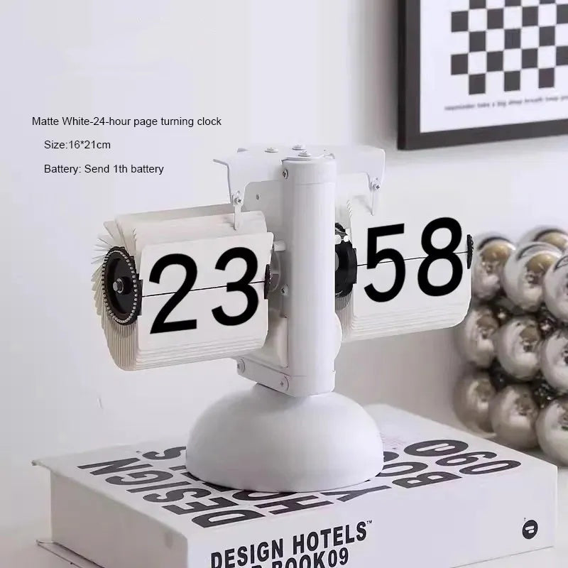 Automatic Page Flipping Mechanical Clock Balance Calendar European Creative Gateway Internet Celebrity Desktop Decoration