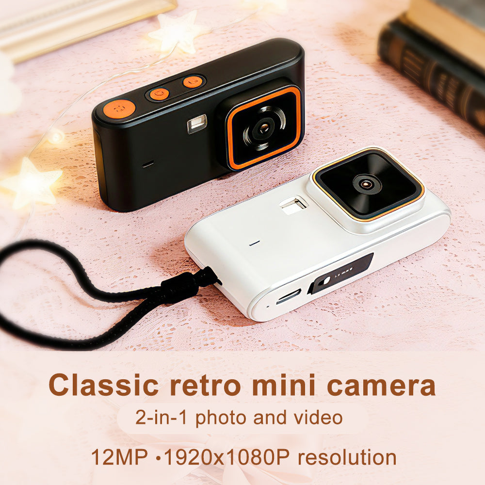 G-OUSSVE Retro CCD Digital Camera, 12MP Sony Sensor, 1080P HD Video, 1.47" IPS Screen, 8 Vintage Filters, USB OTG Phone Transfer, 600mAh Rechargeable Pocket Camera