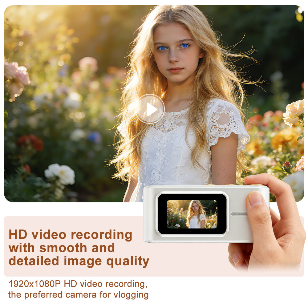 G-OUSSVE Retro CCD Digital Camera, 12MP Sony Sensor, 1080P HD Video, 1.47" IPS Screen, 8 Vintage Filters, USB OTG Phone Transfer, 600mAh Rechargeable Pocket Camera