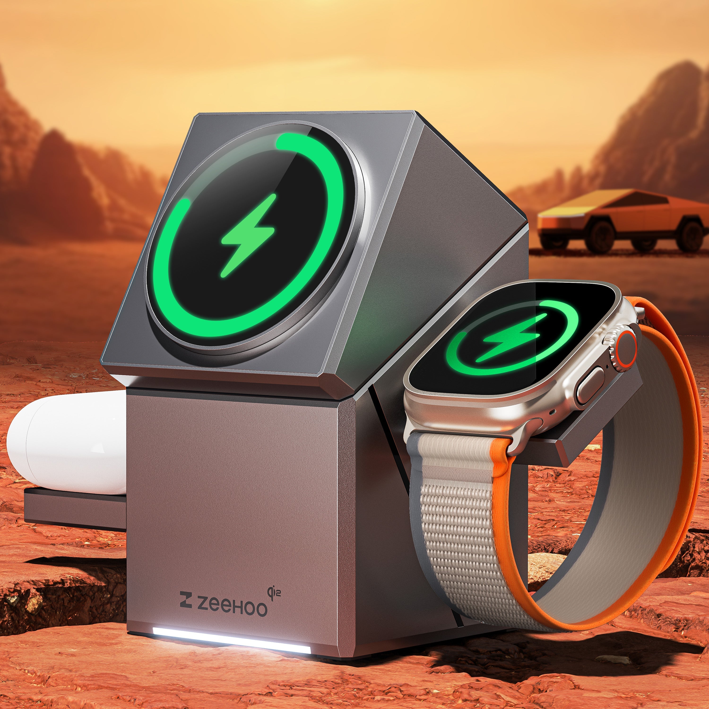 Wireless charger supports Qi2 protocol, compatible with MagSafe magnetic fast charging for phones, watches, and earbuds, compatible with Apple, Huawei, and Android