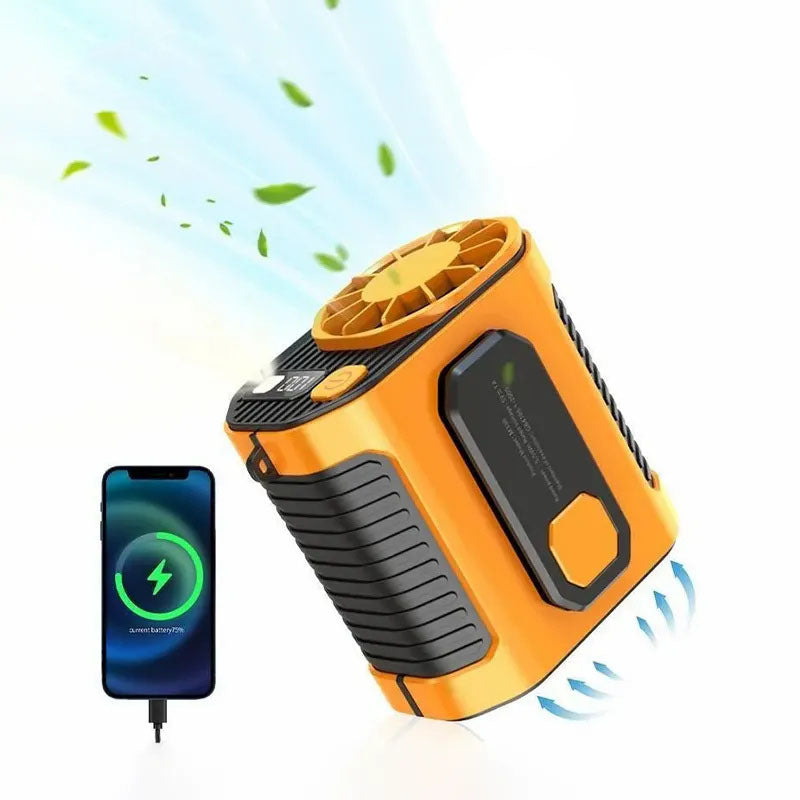 Portable Waist Fan, Personal Cool Clip Fan , window fan,clip on fan,personal fan,battery powered fan，clip on fan for bed, personal fans portable rechargeable，clip fan，household essentials，cooling vest for men，for Outdoor Jobsite Camping Travel