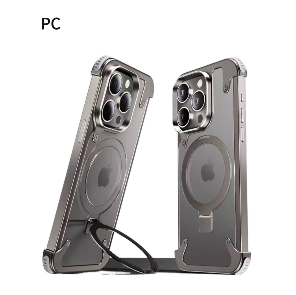 1 PCS Borderless Phone Protective Case, Metal Frame, Airbag, Anti Slip Bracket, Apple 14, Suitable for Apple 15 Promax