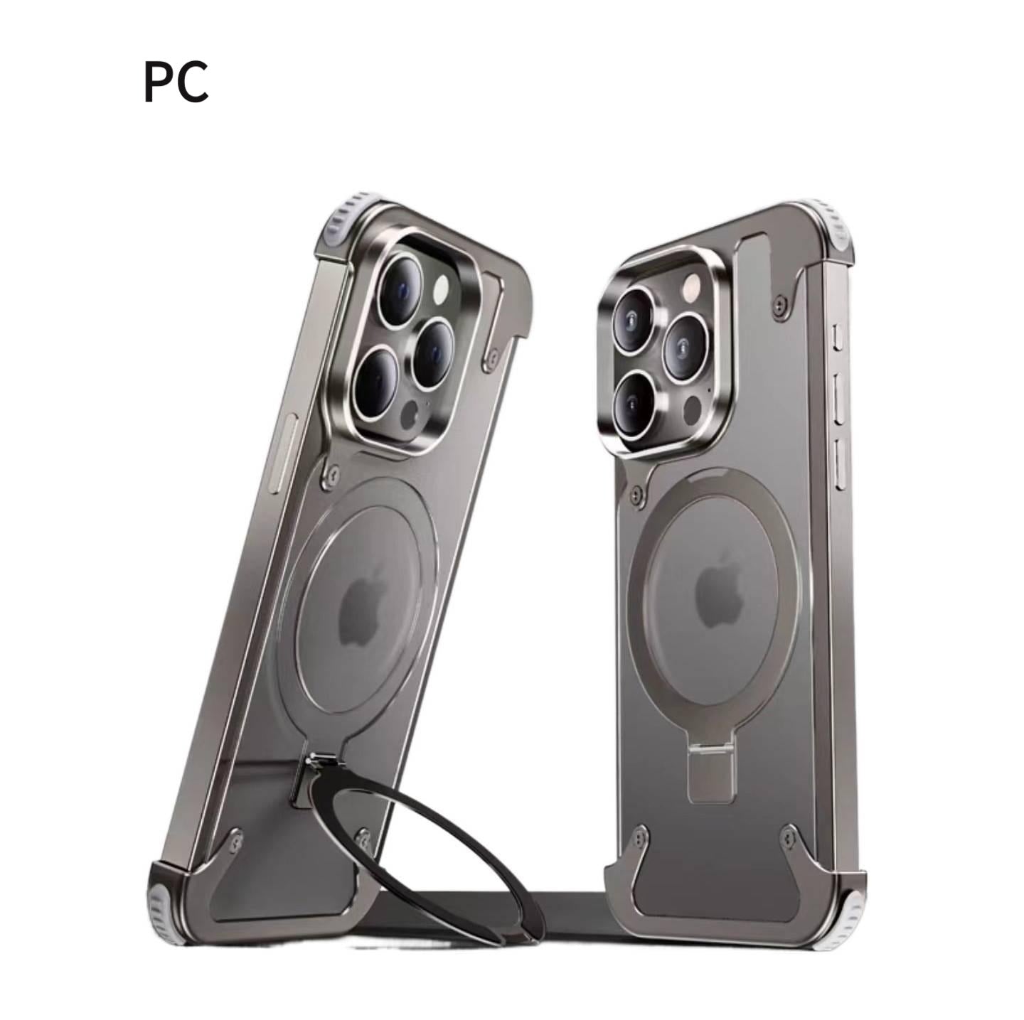 1 PCS Borderless Phone Protective Case, Metal Frame, Airbag, Anti Slip Bracket, Apple 14, Suitable for Apple 15 Promax