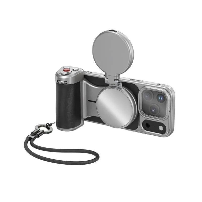 Retro Leather Master Grip Camera Handle for iPhone 17 Pro Max/Pro – Pro Filmmaking Kit with Graphene Cooling Phone Case, Mag Safe Wireless Charging, Shutter & Dial Controls, Tripod, Magnetic Filter, iPhone 17 Accessories for Vlog, Selfie, Video