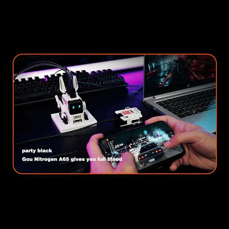 Gravity Planet Dog Nitrogen Mobile Phone GAN Charger Gallium Nitride Fast Charging Machine with 65W High Power Instant Charging Adapter