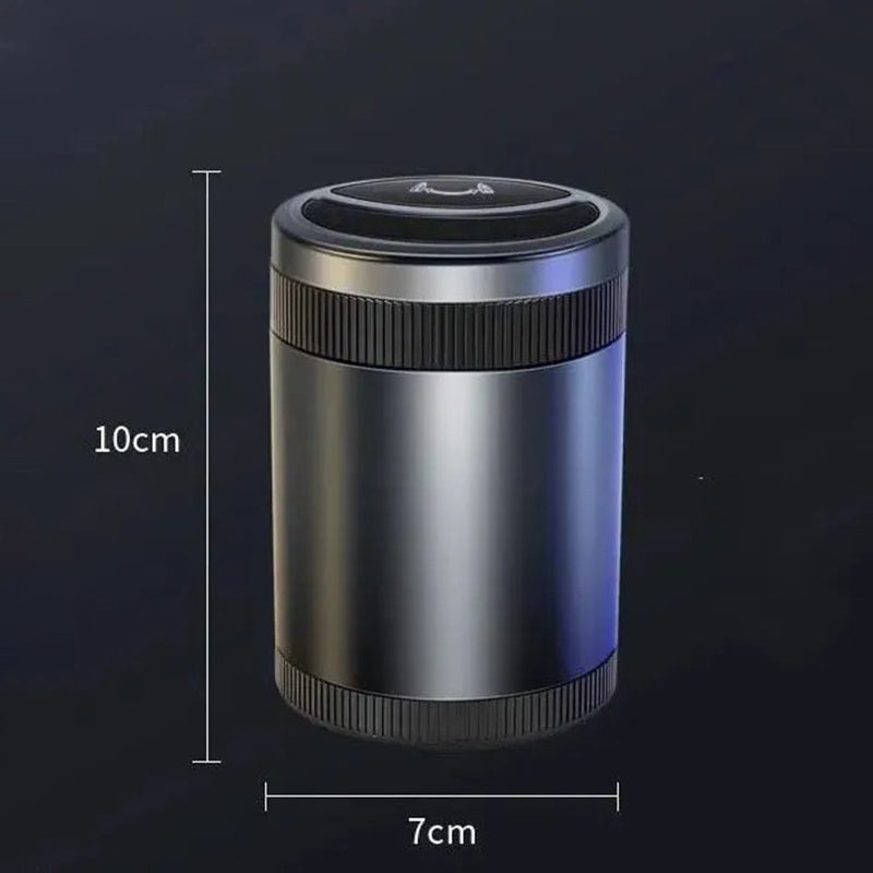 GIVBRO Car Ashtray With Light One-button Open Infrared Smokeless Ashtray With Lid Sealing Ring