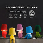 GIVBRO Cute Doll Design Table Lamp, 1 Count USB Rechargeable 3-level Dimmable Night Light, Decorative Light for Bedroom, Living Room, Office