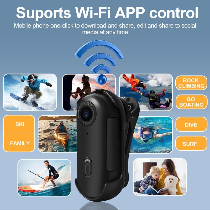 1080P/4K Thumb Action Camera, Thumb POV Portable Body Cam, Tiny Size, Hands Free, Mount Anywhere Magnetic Sport DV, Bike Cycling, Pet, Vlogging Card Water Proof