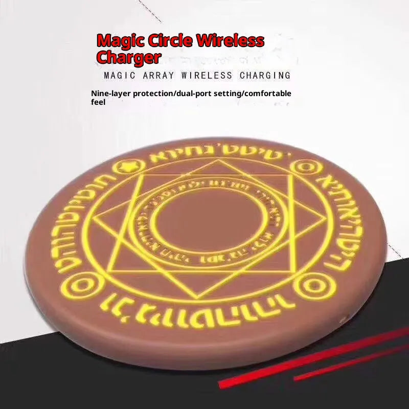 10W Magic Array Wireless Charger Creative Luminous Base Cool with Sound Effects Phone Automatic Induction Charging Display