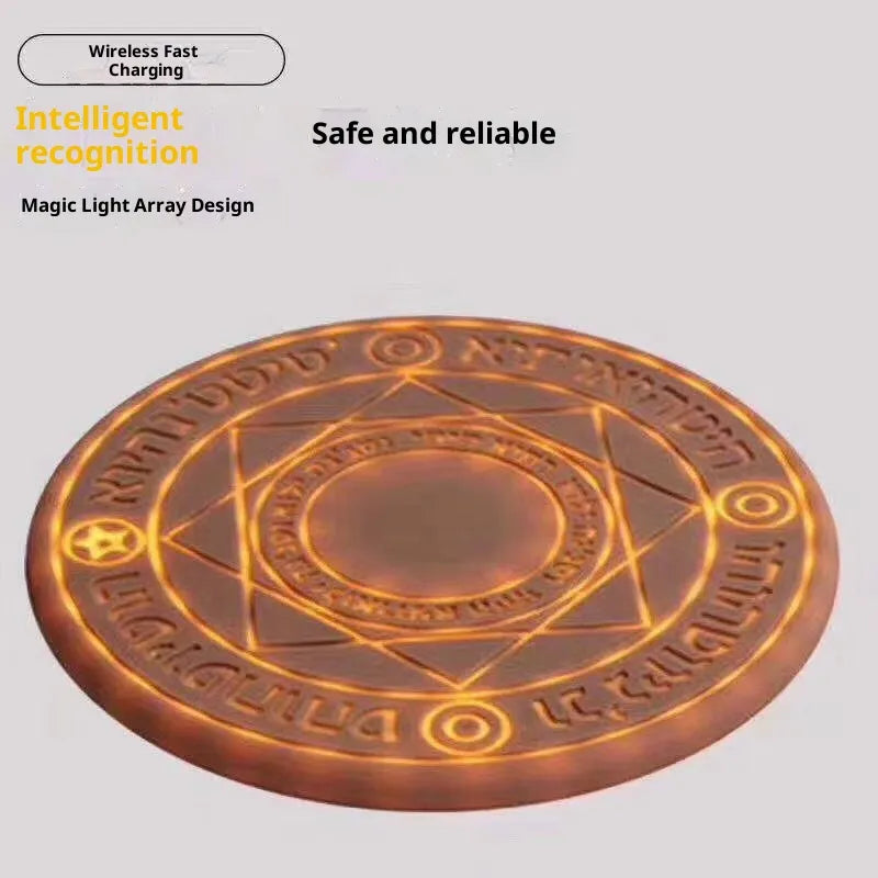 10W Magic Array Wireless Charger Creative Luminous Base Cool with Sound Effects Phone Automatic Induction Charging Display
