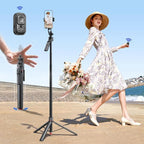 1.76m Tracking Function Automatic Pop-open Tripod Stand for Cell Phone, Detachable Phone Clip, Gesture Controls The Stable Tripod, Selfie Accessories