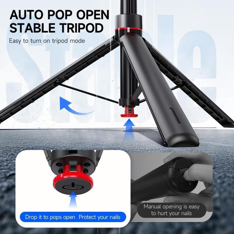 1.76m Tracking Function Automatic Pop-open Tripod Stand for Cell Phone, Detachable Phone Clip, Gesture Controls The Stable Tripod, Selfie Accessories