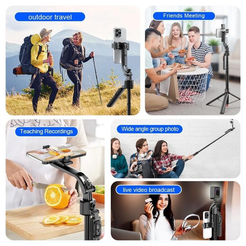 1.76m Tracking Function Automatic Pop-open Tripod Stand for Cell Phone, Detachable Phone Clip, Gesture Controls The Stable Tripod, Selfie Accessories