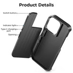 Concert Phone Case with Selfie Stick 3-in-1 Foldable iPhone Case Slim Vertical Design Rotatable Mount Bluetooth Remote Shooting Multi-Angle Rotation Folding Stand for Travel & Vlogging