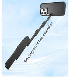 Concert Phone Case with Selfie Stick 3-in-1 Foldable iPhone Case Slim Vertical Design Rotatable Mount Bluetooth Remote Shooting Multi-Angle Rotation Folding Stand for Travel & Vlogging