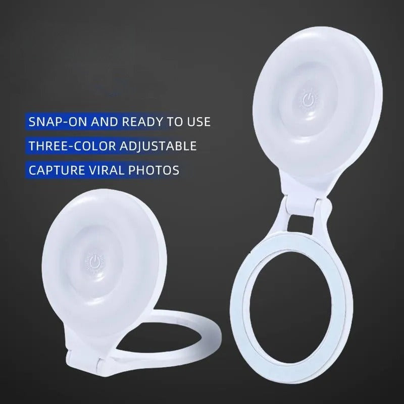 G-OUSSVE Magnetic Selfie Ring Light, Rechargeable LED Fill Light for iPhone&Camera, Smartphone Camera Handle, Video Photo Shooting Acccessory Compatible with Magsafe Phone Light Clip