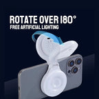 G-OUSSVE Magnetic Selfie Ring Light, Rechargeable LED Fill Light for iPhone&Camera, Smartphone Camera Handle, Video Photo Shooting Acccessory Compatible with Magsafe Phone Light Clip