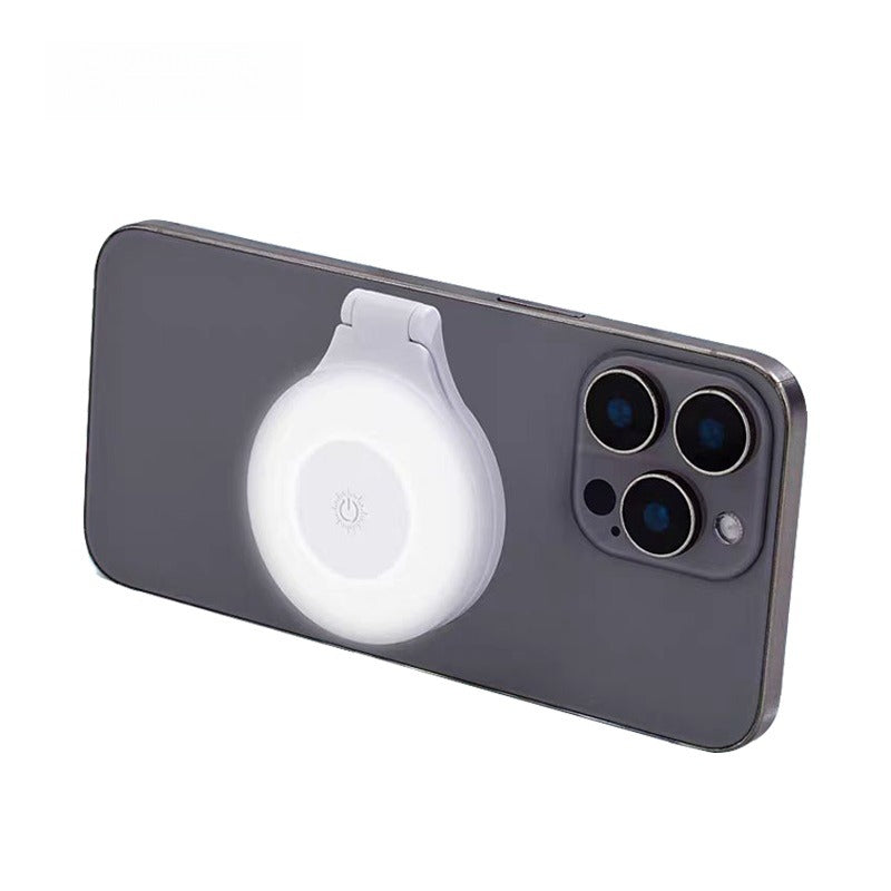 G-OUSSVE Magnetic Selfie Ring Light, Rechargeable LED Fill Light for iPhone&Camera, Smartphone Camera Handle, Video Photo Shooting Acccessory Compatible with Magsafe Phone Light Clip