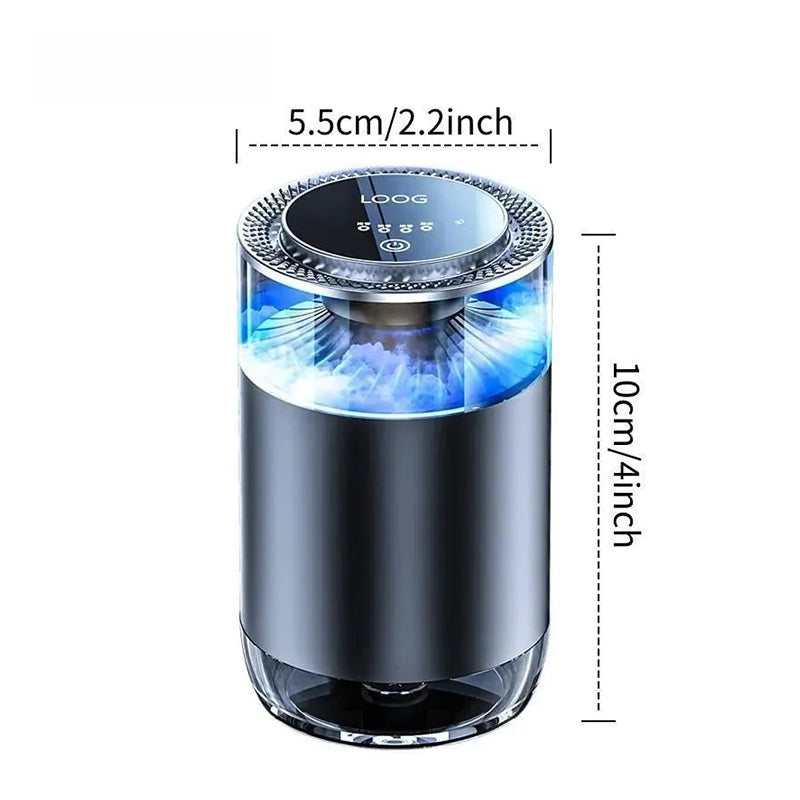 Rechargeable Smart Essential Oil Diffuser, Car Air Freshener with Auto On/Off and RGB Ambient LED Light for Vehicle & Room Aromatherapy Machine