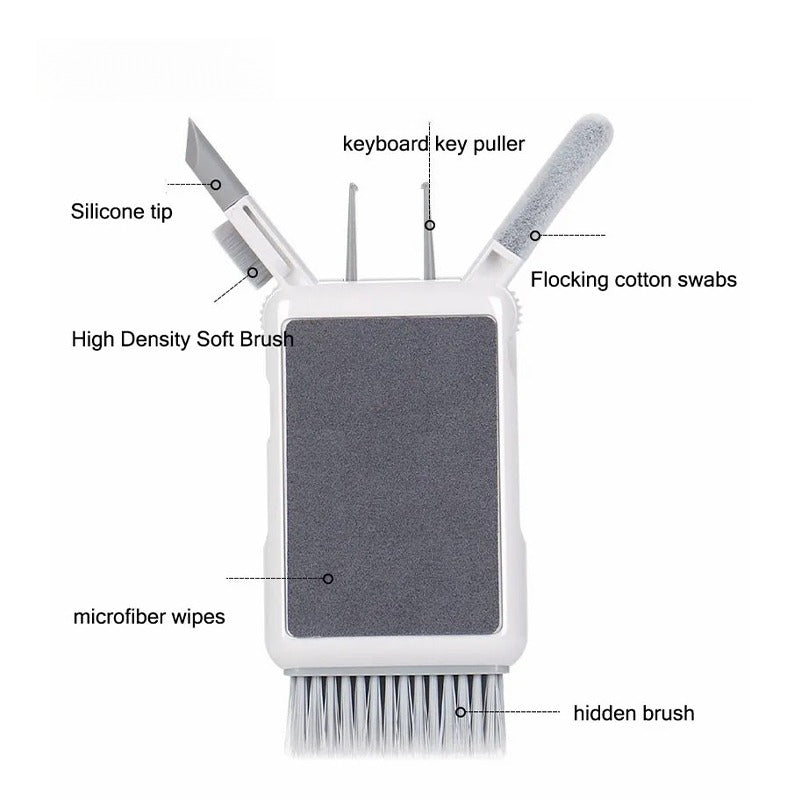 6-in-1 Keyboard Cleaner, Laptop Screen Cleaner, Electronic Cleaner Kit with Soft Keyboard Brush Keycap Puller for Airpod Laptop PC Monitor TV Earbud Phone Computer