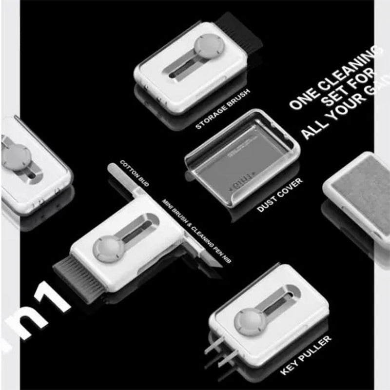 6-in-1 Keyboard Cleaner, Laptop Screen Cleaner, Electronic Cleaner Kit with Soft Keyboard Brush Keycap Puller for Airpod Laptop PC Monitor TV Earbud Phone Computer