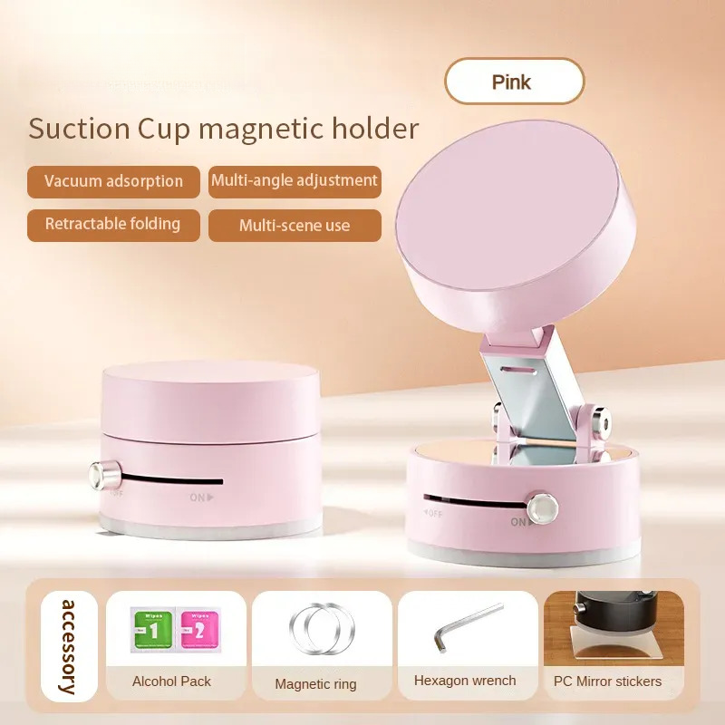 Multi-functional Vacuum Magnetic Phone Stand, Foldable and Rotatable Universal