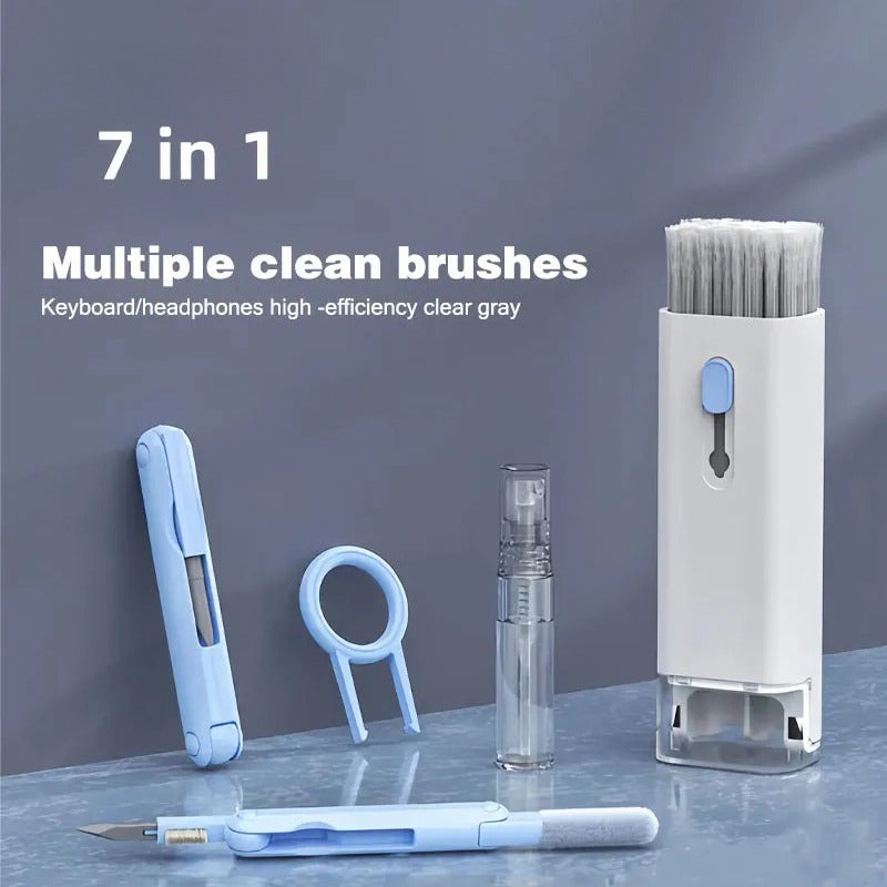 8 in 1 Keyboard Cleaning Set, Laptop Cleaner Kit Screen Swipe and Brush with Cell Phone Stand, Earphone Cleaning Pen for Airpod, Key Puller and Spray Bottle, for Computer/MacBook/Keyboard/iPad