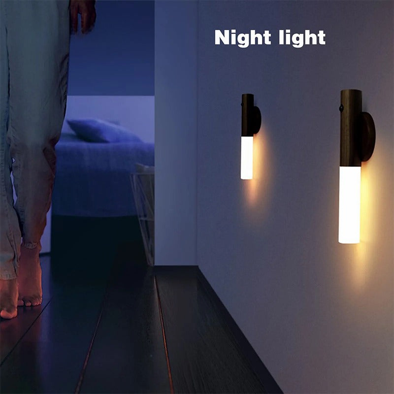 Magnetic Led Night Lamp Rechargeable Portable Motion Sensor Night Light No Plug USB Charge Wall Lamp for Hallway Bedroom Wardrobe Table Stairwell Cabinet Kitchen