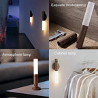 Magnetic Led Night Lamp Rechargeable Portable Motion Sensor Night Light No Plug USB Charge Wall Lamp for Hallway Bedroom Wardrobe Table Stairwell Cabinet Kitchen