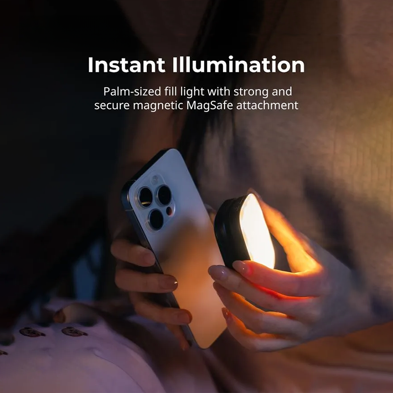 Magnetic Selfie Light for iPhone, Phone Light with a Mirror, Instant Attachment for MagSafe, for Selfies, Video Conference, Vibe P48 Black/White 4656/4933 Convenient Vlogging kit