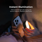 Magnetic Selfie Light for iPhone, Phone Light with a Mirror, Instant Attachment for MagSafe, for Selfies, Video Conference, Vibe P48 Black/White 4656/4933 Convenient Vlogging kit