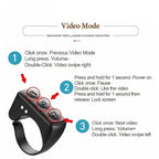 Wireless Remote Control Ring for Smartphones & Tablets& Kindle - Wireless Camera Selfie Stick, Multi-System Compatibility, Video & Music Control, Call Management