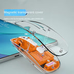 Wireless Rechargeable Bluetooth Mouse BT1 BT2 2.4G Hidden USB Receiver Transparent Clear Cool Shell 4 DPI Adjustable Mute Click, Mini Portable for Business Home&Office PC Win/Mac/Laptop