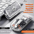 Wireless Rechargeable Bluetooth Mouse BT1 BT2 2.4G Hidden USB Receiver Transparent Clear Cool Shell 4 DPI Adjustable Mute Click, Mini Portable for Business Home&Office PC Win/Mac/Laptop