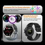 V69 Bluetooth Calling Smartwatch: 360*360 Large Screen, Heart Rate and Blood Oxygen Monitoring, Multi-Sport Modes