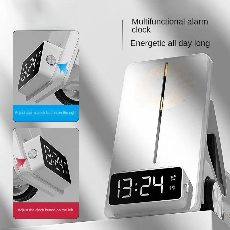 Wireless Fast Charging Creative Car Shape Design Multifunctional Alarm Clock Cool Atmosphere Lamp