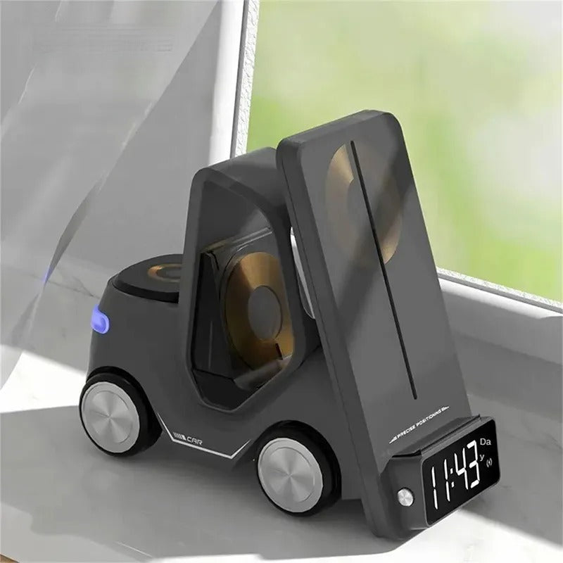 Wireless Fast Charging Creative Car Shape Design Multifunctional Alarm Clock Cool Atmosphere Lamp