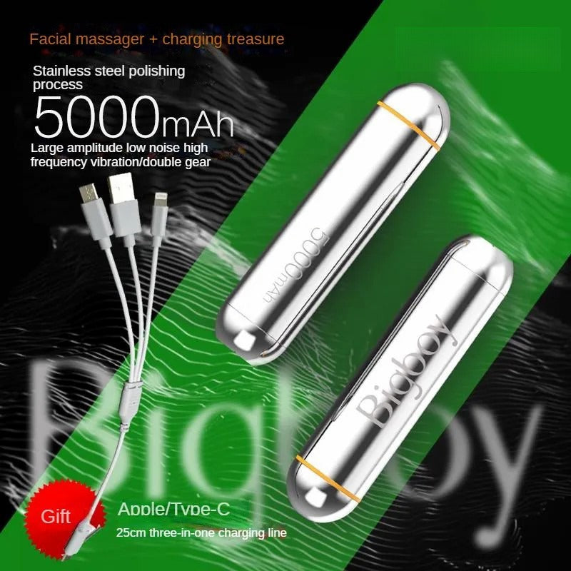 Massage for Eye and Face Vibration Alloy Instrument Cylindrical Vibration with Charging Bank Treasure Compact and Portable Creative Fashion Design