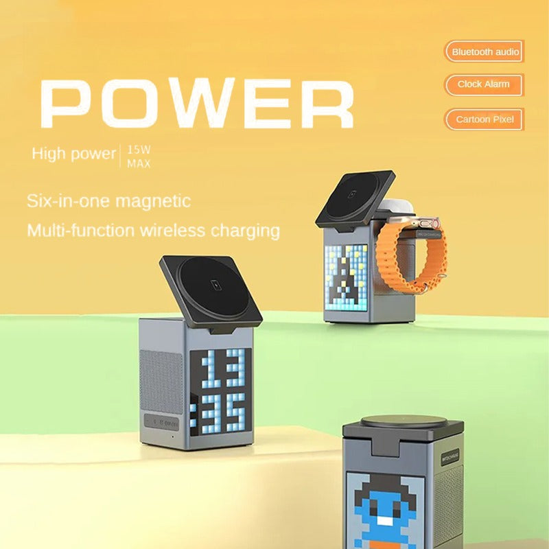 Qi2 protocol Multi-Function 6-in-1 Magnetic Wireless Charger Magsafe-Compatible, Fast Charging for Huawei and Apple Foldable Devices