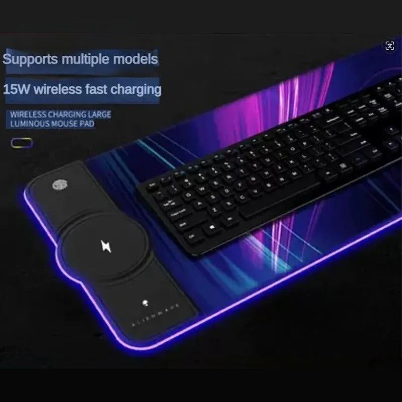 ALIENWARE Alien Wireless Charging Mouse Pad RGB Luminous Keyboard Desk Pad Computer Pad Extra Large Desk Pad